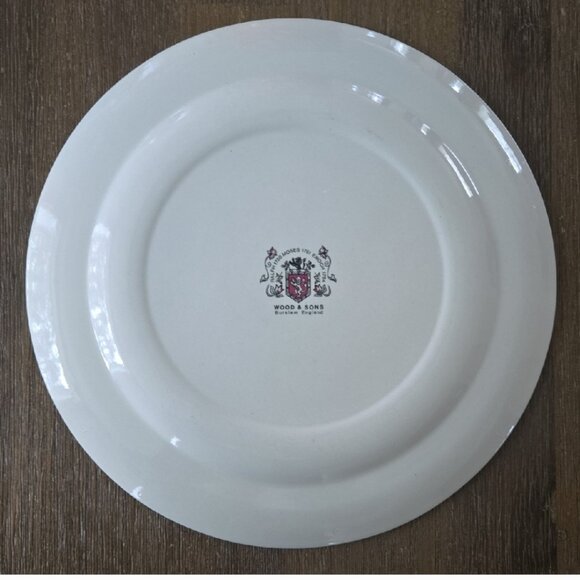 Wood & Sons 10" vintage Christmas carolers decorative plate Gold Rimmed - Picture 2 of 5